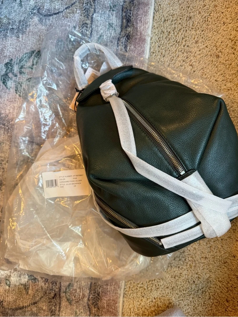 NWT Rebecca Minkoff Julian full size Backpack in Pine green